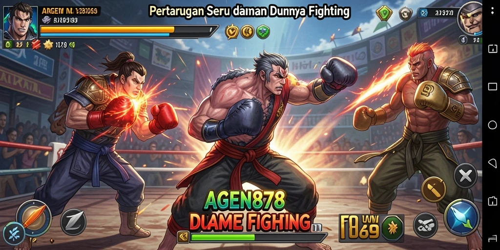 Screenshot AGEN878 menunjukkan pertarungan mendebarkan dengan grafis yang mengagumkan.
