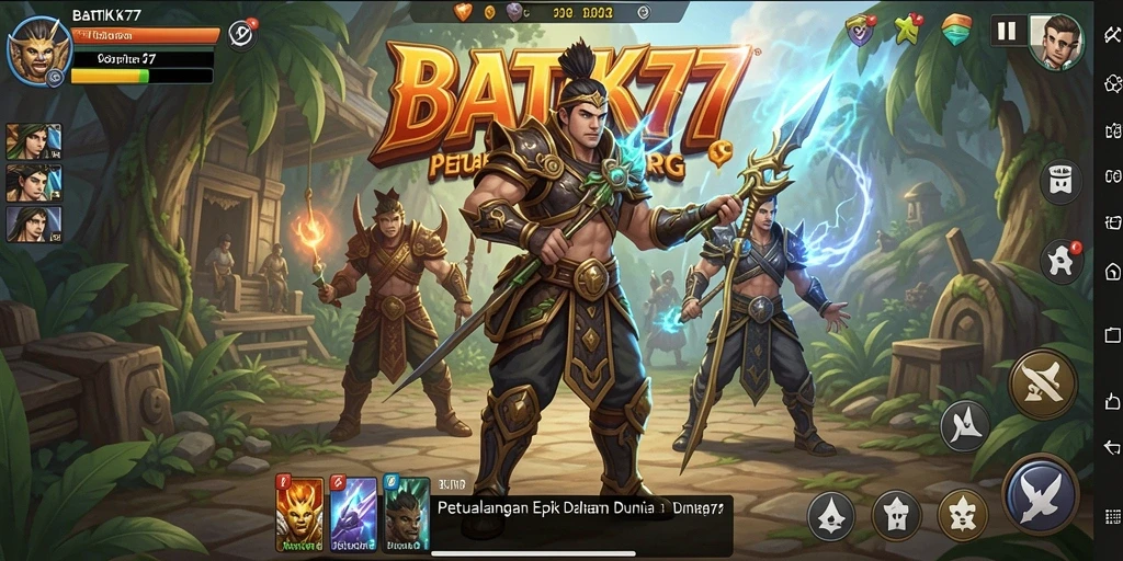 Tangkapan layar menunjukkan aksi seru dalam BATIK77 saat bertarung dengan monster.