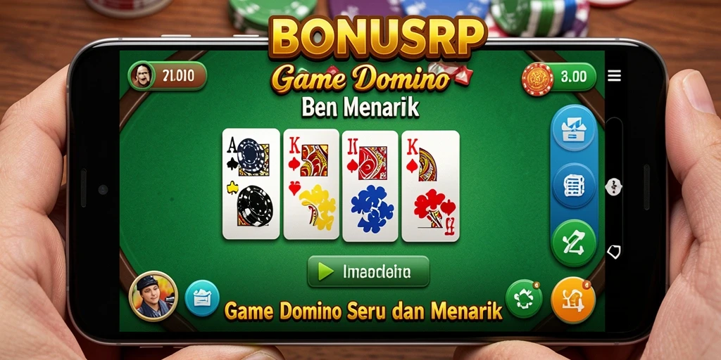 Menampilkan gameplay menarik dari BONUSRP dalam aksi domino.