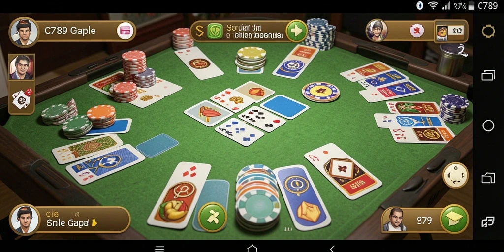 Tampilan gameplay seru C789 dengan teman-teman di Gaple.