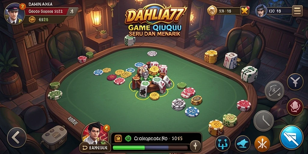 Screenshot gameplay QiuQiu DAHLIA77 yang menarik dan interaktif.
