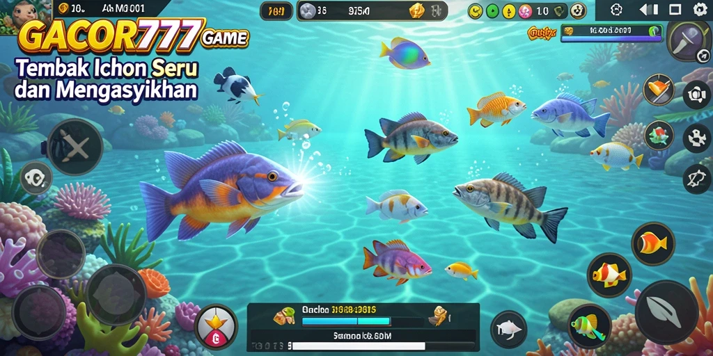 Screenshot GACOR777 menampilkan aksi seru dalam permainan Tembak Ikan.