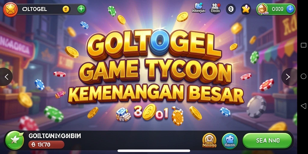 Screenshot utama GOLTOGEL menunjukkan gameplay seru dengan elemen Tycoon yang menarik.