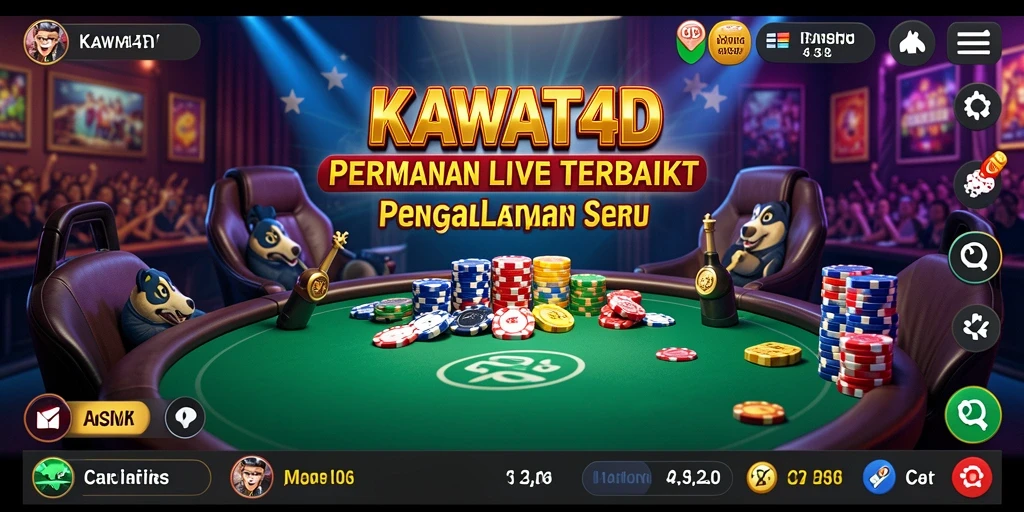 Screenshot utama KAWAT4D yang menunjukkan dealer langsung dan gameplay seru.