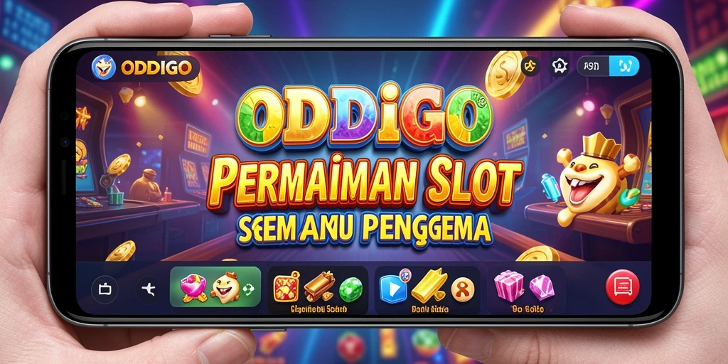 Tampilan gameplay ODDIGO yang menyerupai mesin slot nyata.