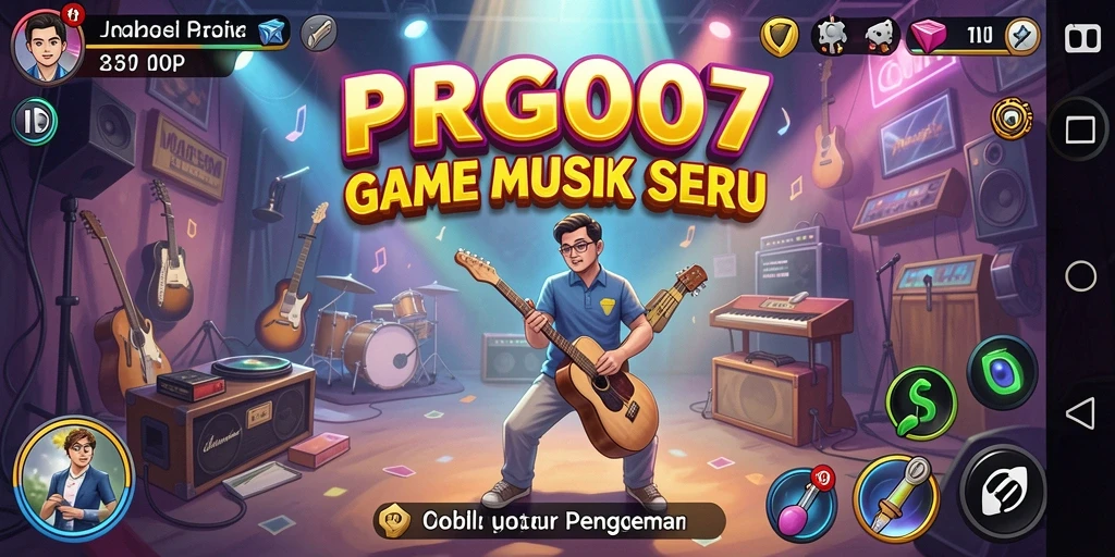 Tampilan gameplay PRG007 yang seru dengan interaksi musik yang menarik.