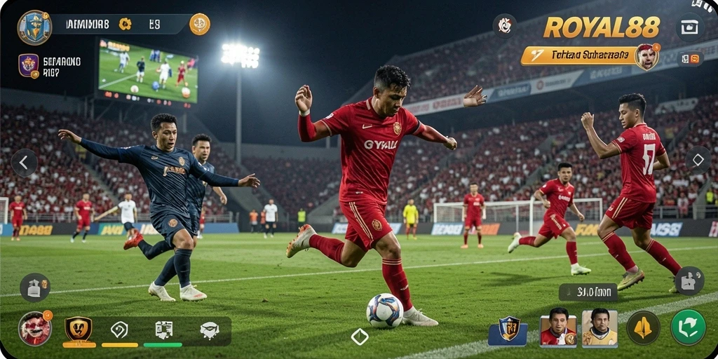 Tampilan gameplay menegangkan dalam ROYAL88 dengan aksi olahraga yang dinamis.