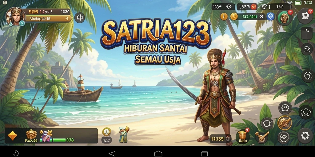 Tampilan gameplay SATRIA123 yang ceria dan menghibur.