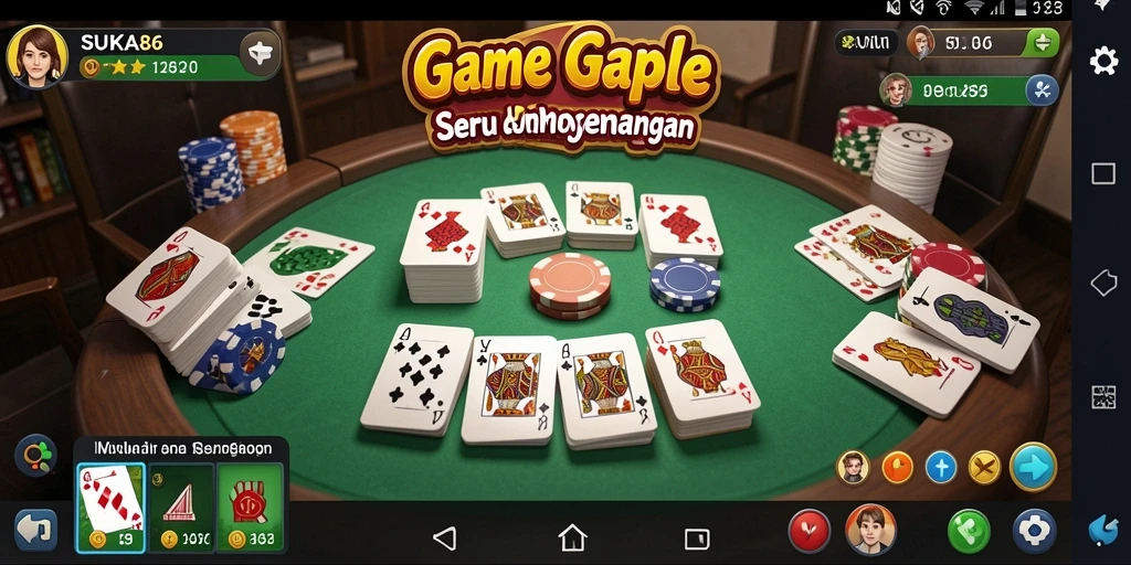 Tampilan gameplay Gaple yang menarik dan interaktif.