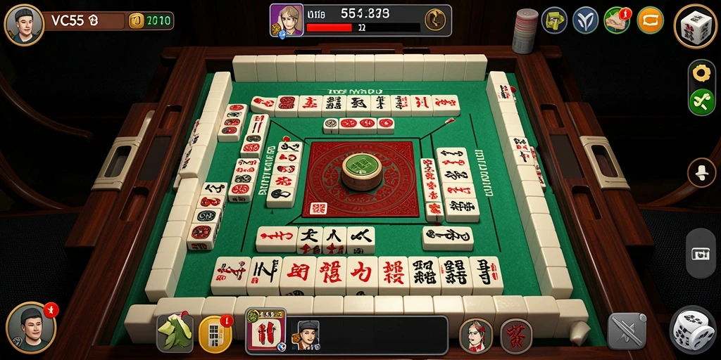 Tampilan screenshot VC55 menampilkan gameplay seru Mahjong.